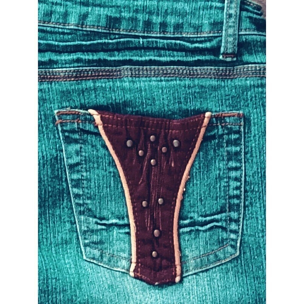 Apollo Jeans Women's Size 9/10 Studded Straight Leg Y2K 90s Embellished Pockets - Picture 8 of 9